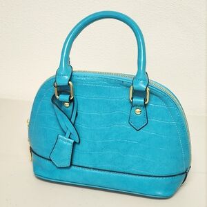 Teal Scaly Embossed Handbag